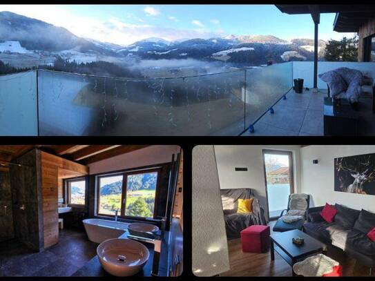 Lichtdurchflutetes Dachterrassen-Apartment mit traumhaftem Alpenpanorama im Hochtal an den Kitzbüheler Alpen
