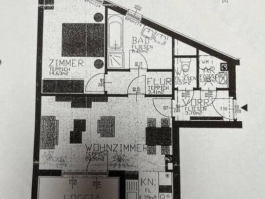 Schöne 2-Zimmer-Wohnung mit Einbauküche in Hirtenberg