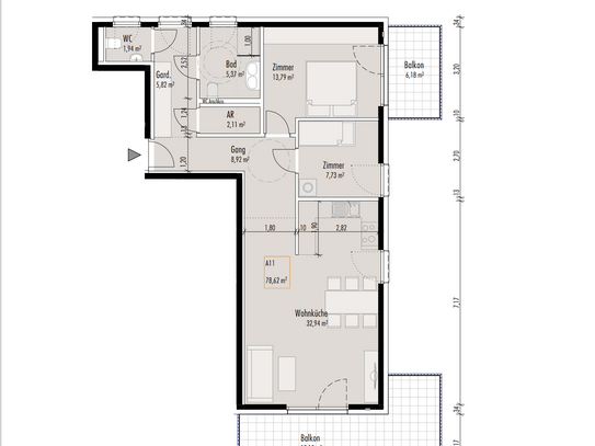 Wunderschöne 3-Zimmer Wohnung im obersten Stock