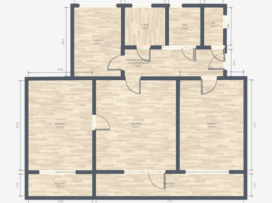 Schöne 4-Zimmer-Wohnung mit Balkon und EBK in Innsbruck