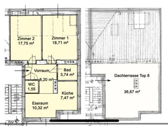 3-Zimmer Wohnung mit großer Dachterrasse zu vermieten!