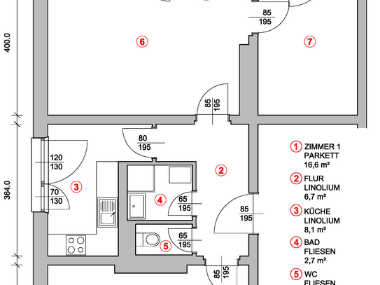 3-Zimmer-Wohnung mit Balkon