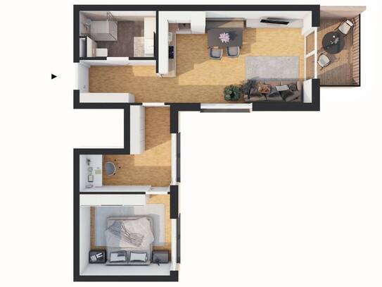 Hochwertige 2.5-Zimmer Neubau-Wohnung mit Balkon (W15)