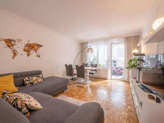 teilmöblierte 3 Zi. Wohnung mit perfektem Grundriss, verglaster Loggia und Außenjalousien - Top Lage: Landstraße Haupts…