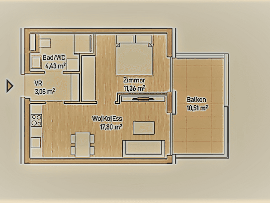 Exklusive Anlegerwohnung (36m²) mit Balkon in Graz, Eggenberg! Provisionsfrei!