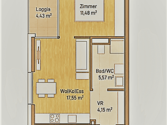 Wohnen in Graz, Eggenberg - Moderne Eigentumswohnung (38m²) mit Loggia! Provisionsfrei!