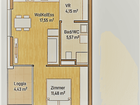Wohnen in Graz, Eggenberg - Moderne Anlegerwohnung (38m²) mit Loggia! Provisionsfrei!