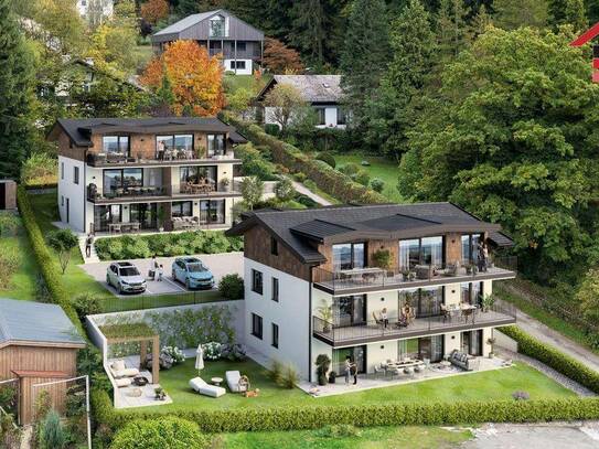 Neubauwohnungen in Steinbach am Attersee mit See- und Gebirgsblick