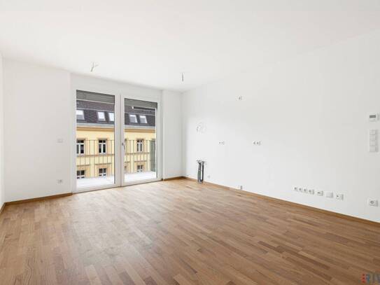 JETZT PROVISIONSFREI | ERSTBEZUG mit ca. 7 m² BALKON | 2-Zimmer Neubau | Fernwärme | TG-Stellplatz optional | Nachhalti…