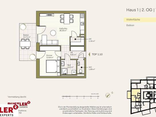 Balkonträume werden wahr: 2-Zimmerwohnung im Projekt Schlosspark