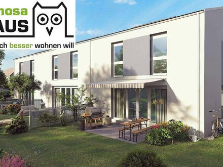 Wohnbaugefördertes Eck-Reihenhaus (Energieklasse B/A+) mit 102m² Wohnfläche und Eigengarten samt 2 Parkplätzen