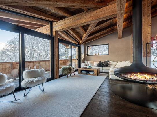 Luxuriöses Chalet mit Kaiserblick in ruhiger Lage an der Skipiste