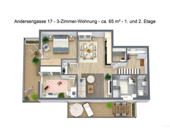 Erstbezug: Hochwertige, moderne 3-Zimmer-Wohnung in Graz mit 2 großen Balkonen!