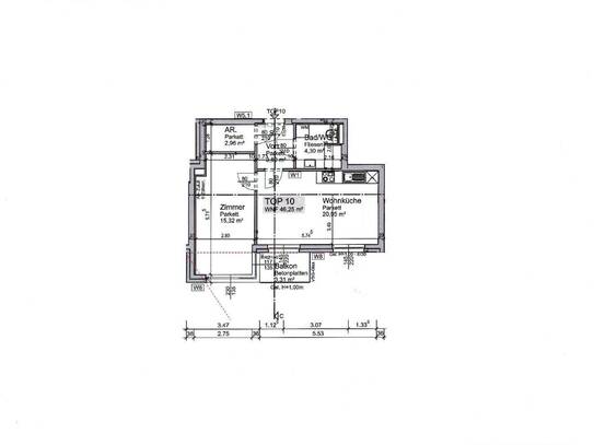 Gut aufgeteilte 2-Zimmer-Balkonwohnung inkl. Parkplatz zu vermieten!