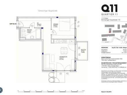 2-Zi. mit Balkon im 4.OG - TOP 722