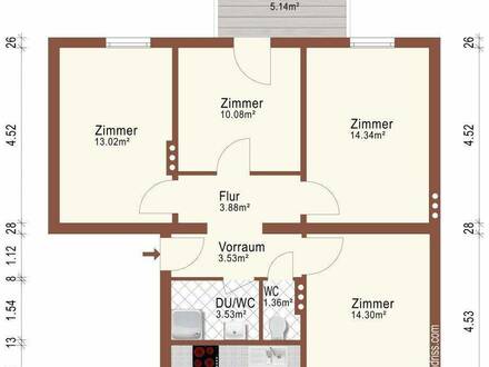 Sonnige Balkonwohnung zum selbst sanieren - provisionsfrei auf www.riedersbach.com