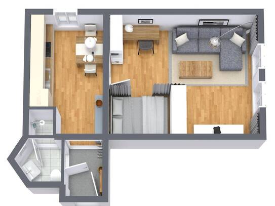 Helle 1-Zimmer Wohnung im 2.Stock in 8020 Graz! 5 Fahrradminuten von der FH Joanneum entfernt.