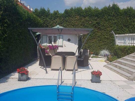 Traumhaftes Wohnen in Traiskirchen - Gemütliches Einfamilienhaus mit liebevollem uneinsehbaren Garten, Terrasse, Pool,…