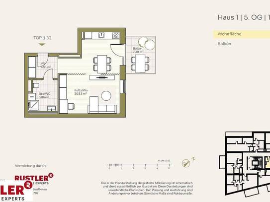 Genießen Sie das Grüne: Außenflächen im Projekt Schlosspark1-Zimmerwohnung mit Balkon