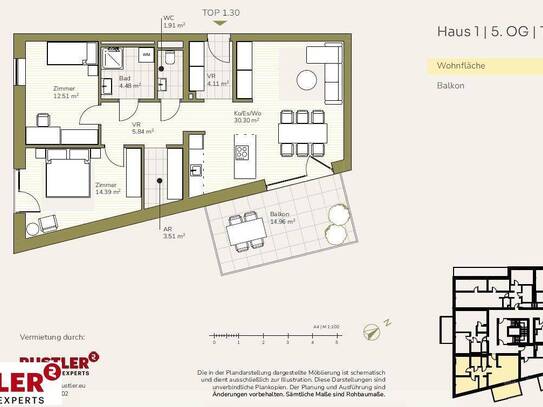 Wohnen mit Ausblick: 3-Zimmerwohnung mit Balkon im Projekt Schlosspark