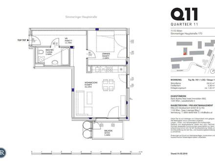 2-Zi. mit Balkon im 1.OG - TOP 707 (AB JUNI)