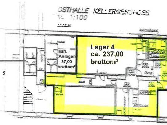 Lagerfläche 237 m² | Kellergeschoss