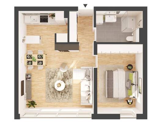 2-Zimmer Hochparterre-Wohnung zur Miete! (Top W06)