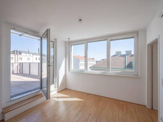 perfekte Kleinwohnung mit Dachterrasse und Klima (unmöbliert) - ab sofort!