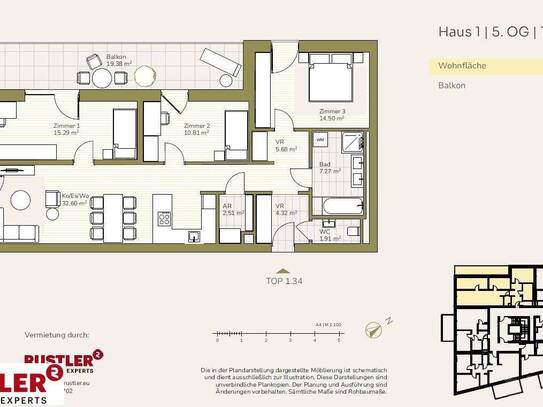 Modernes Wohnen im Grünen - Willkommen im Schlosspark 4-Zimmerwohnung mit Balkon