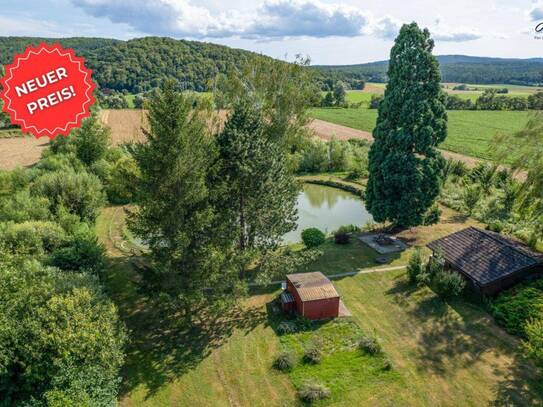 Preissenkung! Grundstück mit 2 Teichen und Fischerhütte!