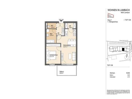 2-Raum Wohnung - Neubau Lambach