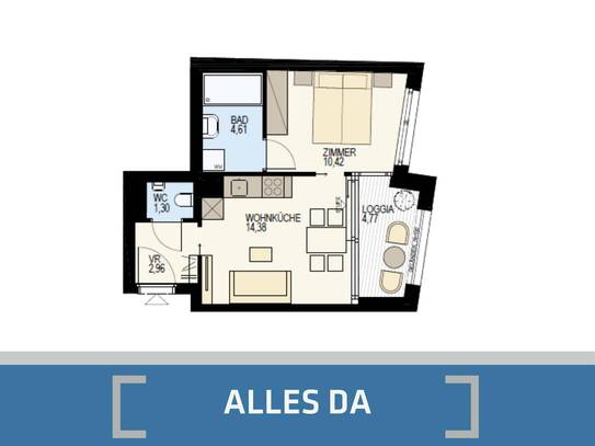 CHARMANTE 2-ZIMMER WOHNUNG IM WALLENSTEINVIERTEL