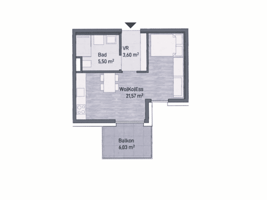 Neubauprojekt in Graz, Jakomini - Moderne Anlegerwohnung (30m²) mit Balkon! Provisionsfrei