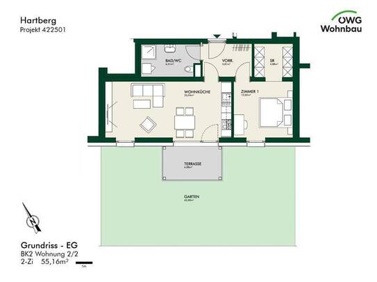 PROVISIONSFREI - Hartberg Bau 32 - geförderte Miete - 2 Zimmer