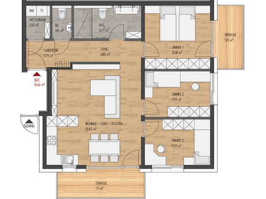 Moderne 4-Zimmer-Neubauwohnung in Birgitz - Ihr neues Zuhause wartet auf Sie! TOP 4