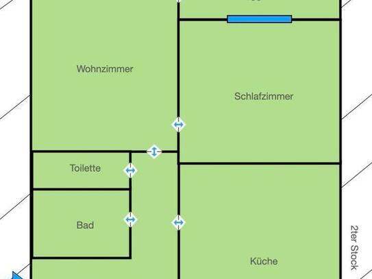 Harmonisch angelegte Wohnung - hier kann man lässig und sinnvoll leben. provisionsfrei