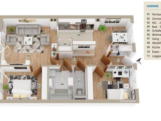 FAMILIENGLÜCK – Eigentumswohnung in der Solarcity mit Loggia und Tiefgaragenstellplatz