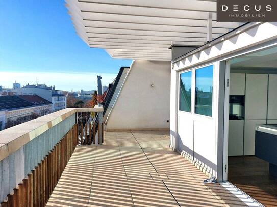 DAS DOMIZIL IHRER TRÄUME | PENTHOUSE MIT PANORAMABLICK| 132 WFL. 3 ZIMMER, 105m² TERRASSE, POOL,DAMPFBAD