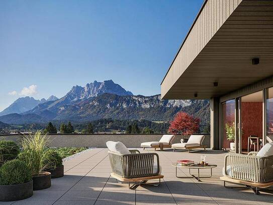 Unverbaubarer Blick auf den Wilden Kaiser (3-Zimmer Wohnung)