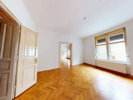 ALTBAU AT ITS BEST: Mitten in St. Leonhard in Nähe zur TU Graz! 4 Zimmer, Innenhofbalkon & wunderschöner Fischgrätparke…