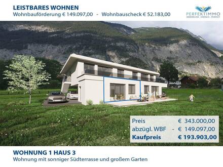 LEISTBARES WOHNEN in Nassereith - Neubau Gartenwohnung in Planung