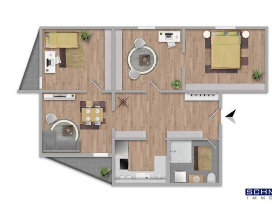 Zentrale 4-Zimmer-Wohnung in ruhiger Lage