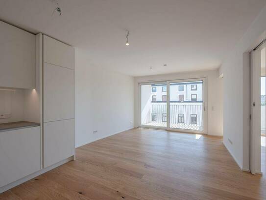 Projekt Schön102: Erstbezug 2 Zimmer Wohnung mit südseitiger Loggia im 4.OG - Blick auf Schönbrunner Straße - ab sofort