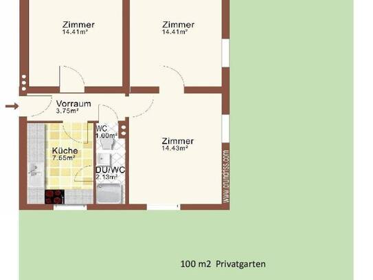 Teilmöblierte Gartenwohnung - sofort beziehbar - Heizkosten inklusive