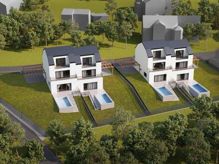 bewilligtes Bauträgerprojekt - 2 Doppelhäuser/4Einheiten mit Pool - komplette Ruhelage