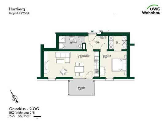 PROVISIONSFREI - Hartberg - geförderte Miete - 2 Zimmer