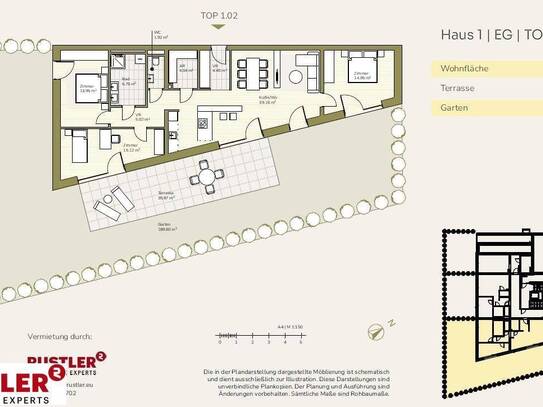 Modernes Wohnen im Grünen - Willkommen im Schlosspark 4-Zimmerwohnung mit Terrasse und Garten