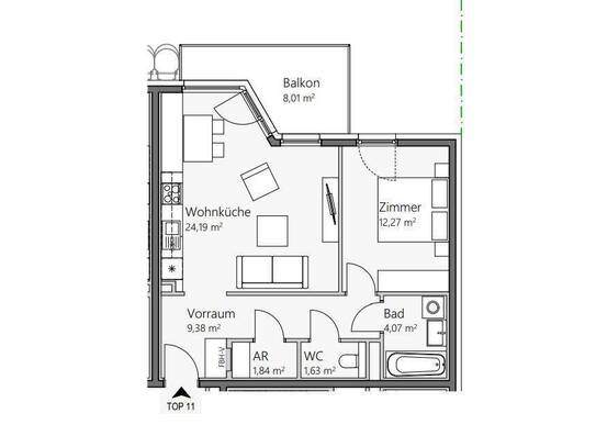 NEUBAU 1230 - Coole, SONNIGE Wohnung - Private Balcony Living - ...wer mag mit Eigengarten ...und Garage - LIESETTE im…