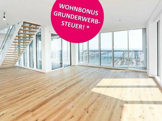 Einzugszuckerl: Wohntraum mit Fernblick über Wien – exklusive 3-Zimmer Penthousewohnung am Donauufer