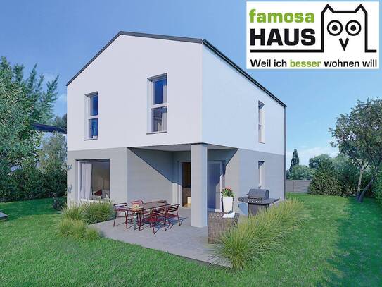 Nachhaltig ziegelmassiv: vollunterkellertes Einfamilienhaus mit 173m² Nutzfläche, Terrasse, Südgarten und 2 Parkplätze…